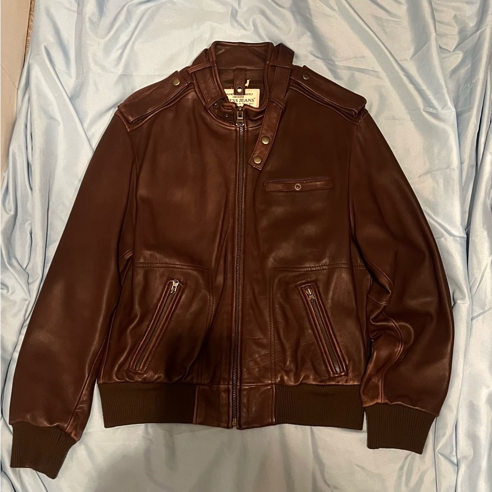 Vintage Guess bomber leather jacket